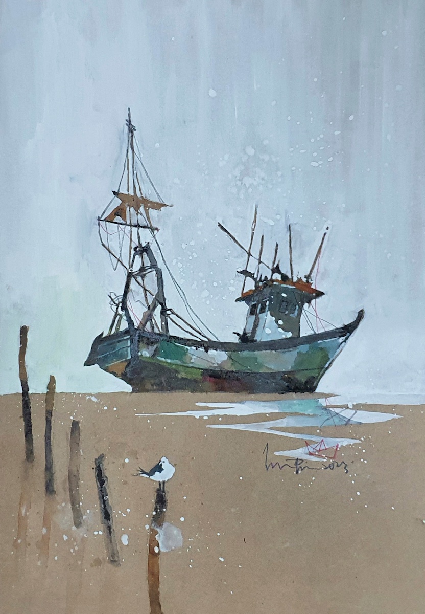 A boat. A horizon. Silence between IV by Kek Hoon Pin