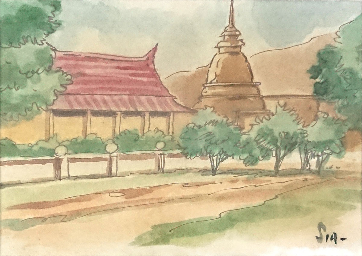 Stupa and Temple 4 by Khaw Sia